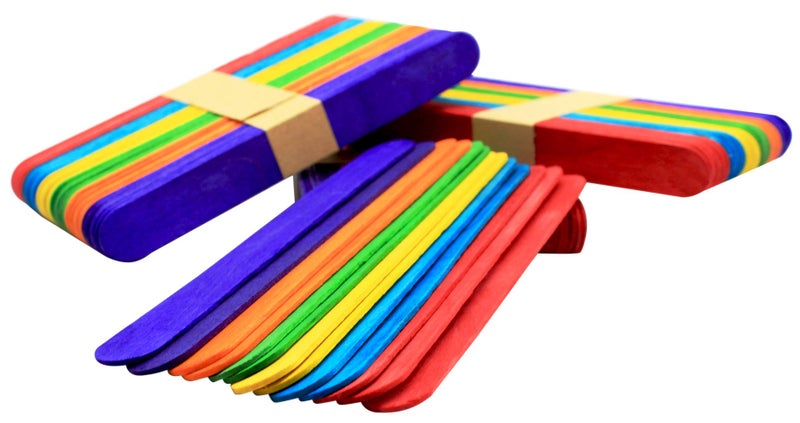 Kang&Chang 500 pcs,6 Inch,Jumbo Craft Sticks,Rainbow Sticks,Colored Tongue Depressors for Classroom,Creative Projects,Arts and Crafts - Image 2